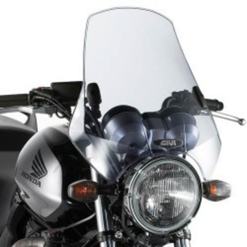 Parabrisas universal para motos naked marca Givi ahumado de 49x50